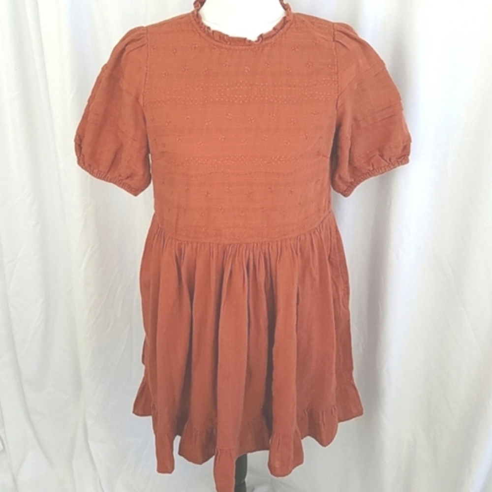 Universal Threads Orange Puff  Sleeved Empire waist Mini Dress Size Small